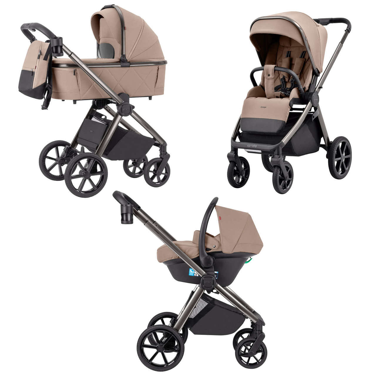 Універсальна коляска 3в1 CARRELLO Omega CRL-6535/1, Fantastic Beige