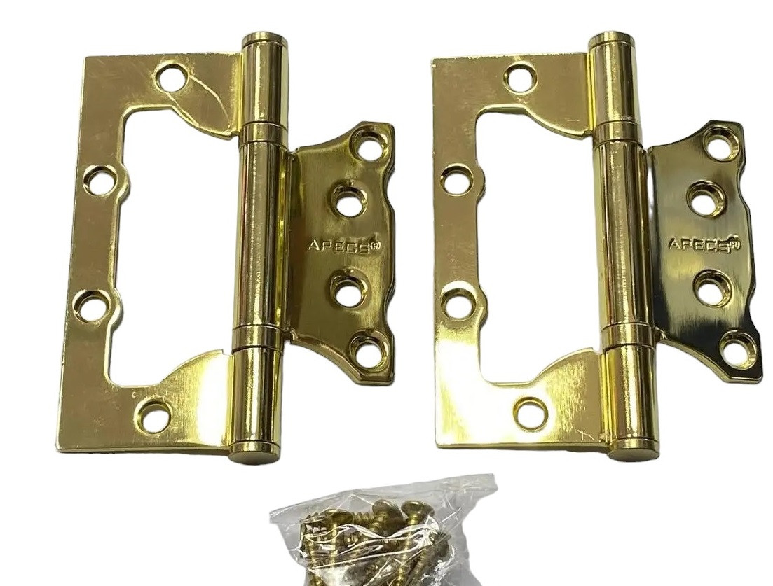 Петля дверна метелик Apecs 100*75 золото (2 шт), фото 1