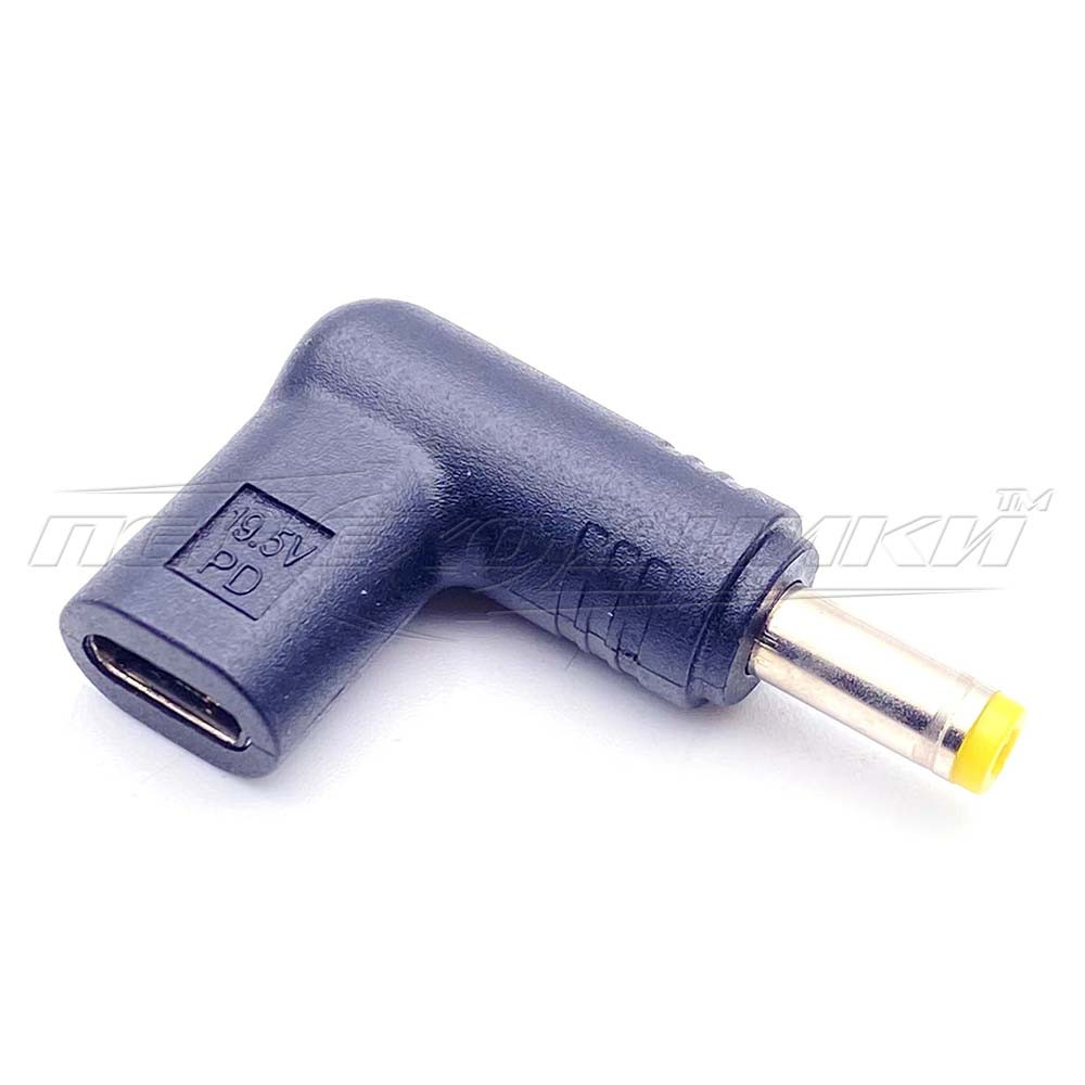Перехідник живлення DC для ноутбука штекер 5.5 х 2.5 — гніздо Туре С (PD), 100 Вт