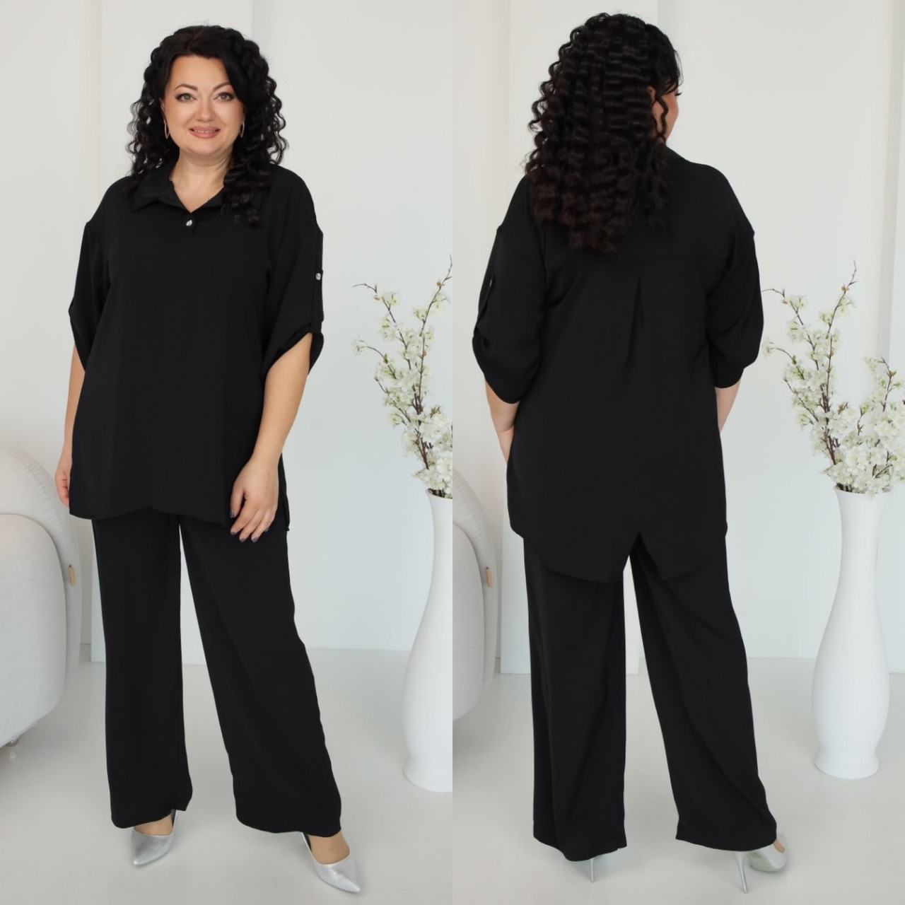 Костюм двійка 54,56,58,60,62,64 чорний, фото 1