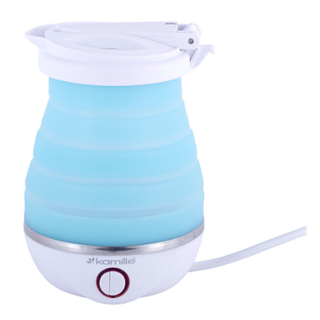 Електрочайник 0,8л 750W силікон (диск) блакитний/білий 1724 KAMILLE