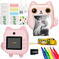 Дитяча камера фотоапарат з моментальним друком відеокамера для дитини з іграми та карткою пам'яті