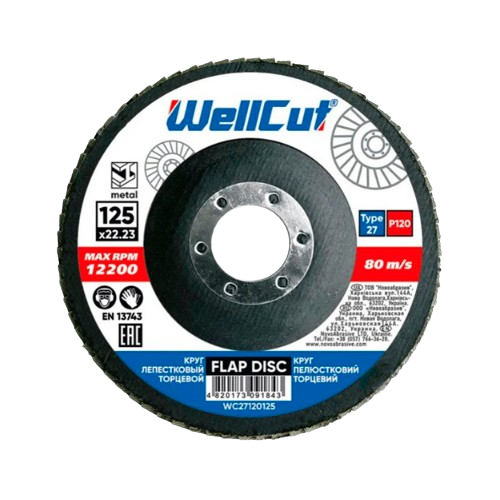 Диск пелюстковий торцевий d125мм T27 P120 WellCut, фото 1