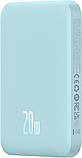 Портативний акумулятор Baseus Magnetic Mini Air Wireless 20 W 6000 mAh blue (P10059002313-00), фото 3