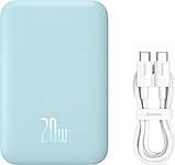 Портативний акумулятор Baseus Magnetic Mini Air Wireless 20 W 6000 mAh blue (P10059002313-00), фото 9