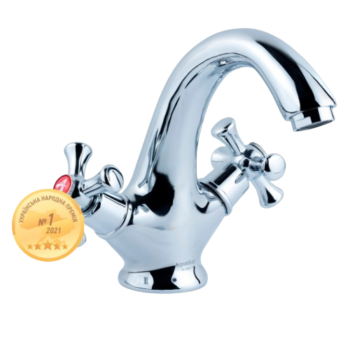 Змішувач PL 1/2" для раковини литий на шпильці Aquatica, фото 1