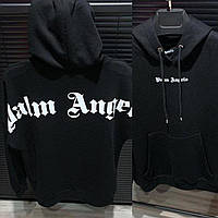 Чоловіча Худі Palm Angels з якісної бавовни Чорна з білим написом | Чоловіча кофта на осінь Стильна худі на підлітка