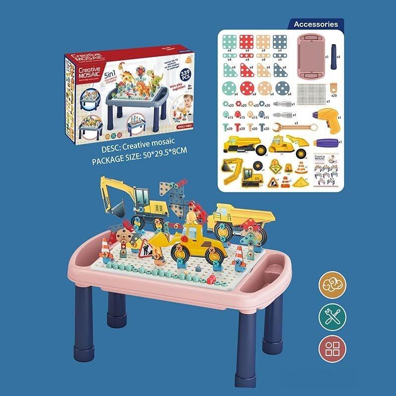 Мозаїка 636-10 C - 339 деталей, таця, столик, електрична викрутка, інструменти, картонні елементи, інструкція