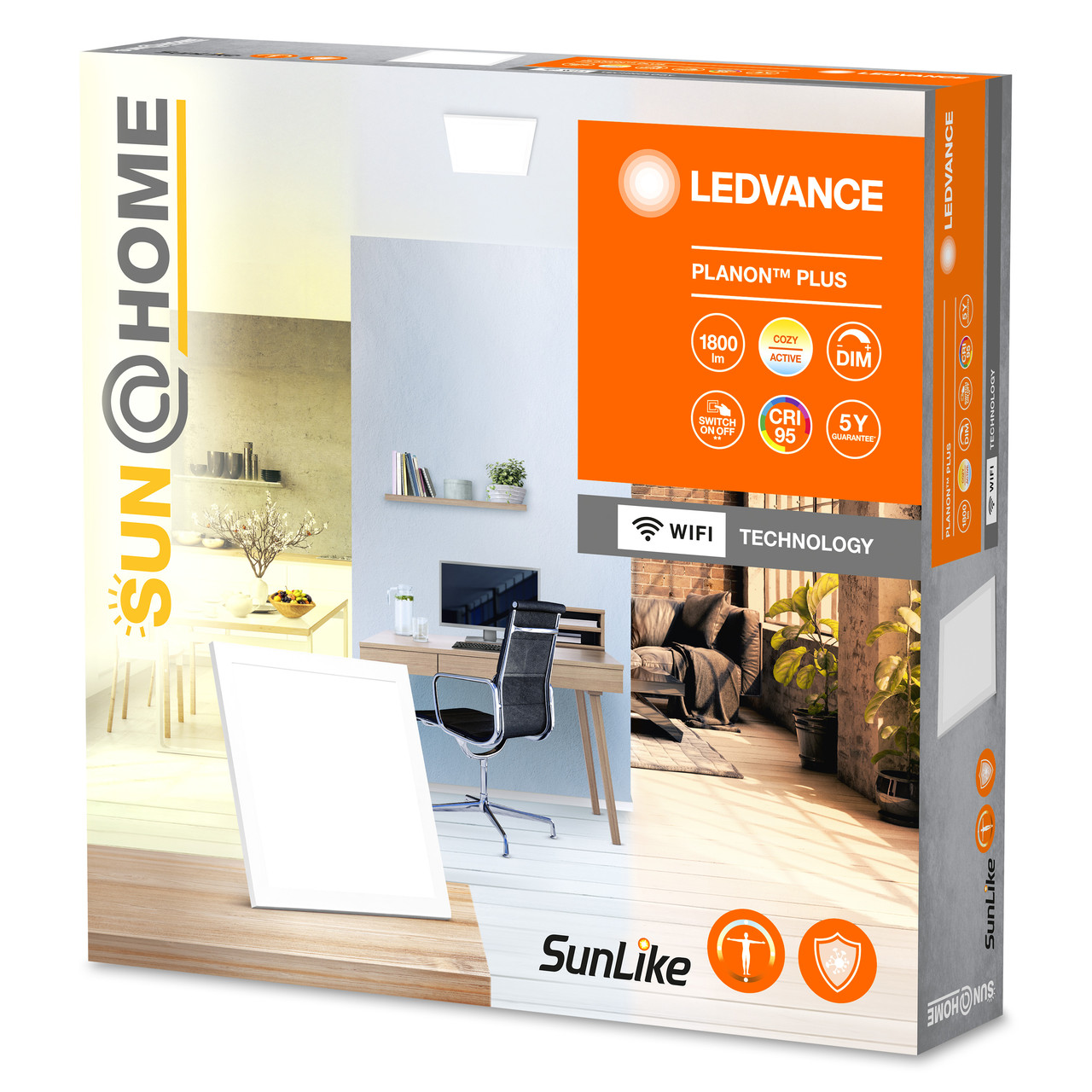 Настінний світильник LEDVANCE SUN@HOME Wi-Fi, білий, 20 Вт, затемнення, 1800 лм, 2200-5000 К, 30x30 см