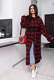 Стильна жіноча сорочка кардиган у клітину Тканина турецький кашемір Розміри 44-46, 48-50, 52-54, фото 2