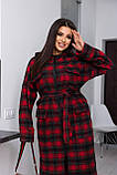 Стильна жіноча сорочка кардиган у клітину Тканина турецький кашемір Розміри 44-46, 48-50, 52-54, фото 3