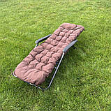 Садовий шезлонг з матрасом RahheGarden Linosa шезлонг Синій + Коричневий матрас, фото 5