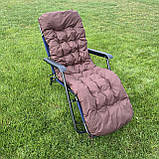 Садовий шезлонг з матрасом RahheGarden Linosa шезлонг Синій + Коричневий матрас, фото 3