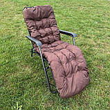 Садовий шезлонг з матрасом RahheGarden Linosa шезлонг Синій + Коричневий матрас, фото 7