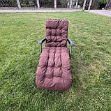 Садовий шезлонг з матрасом RahheGarden Linosa шезлонг Чорний + Коричневий матрас, фото 3