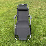 Садовий шезлонг з матрасом RahheGarden Linosa шезлонг Чорний + Коричневий матрас, фото 8