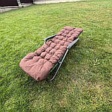 Садовий шезлонг з матрасом RahheGarden Linosa шезлонг Чорний + Коричневий матрас, фото 5