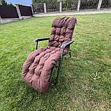 Садовий шезлонг з матрасом RahheGarden Linosa шезлонг Чорний + Коричневий матрас, фото 6