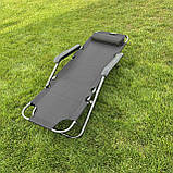 Садовий шезлонг з матрасом RahheGarden Linosa шезлонг Чорний + Коричневий матрас, фото 9