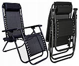 Садовий шезлонг з матрасом + поличка RahheGarden Premium шезлонг Чорний + Коричневий матрас, фото 9