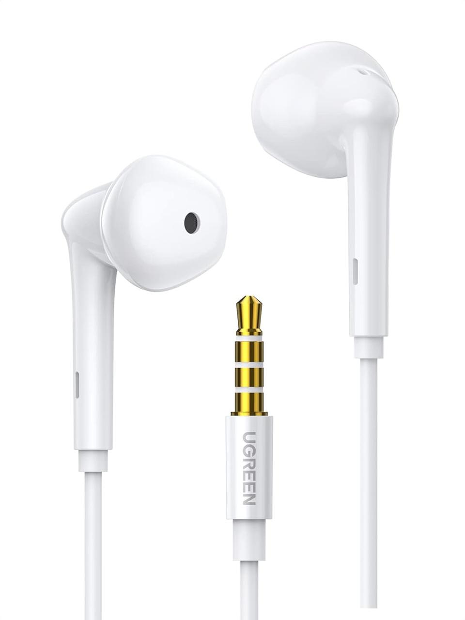 Дротові навушники з мікрофоном UGREEN HiTune 3.5 mm White (EP101)