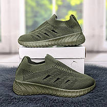 Мокасини кросівки текстильні для хлопчика хакі BBT 5459, фото 2