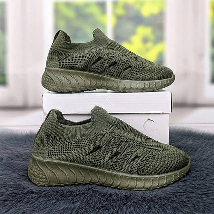 Мокасини кросівки текстильні для хлопчика хакі BBT 5459, фото 1