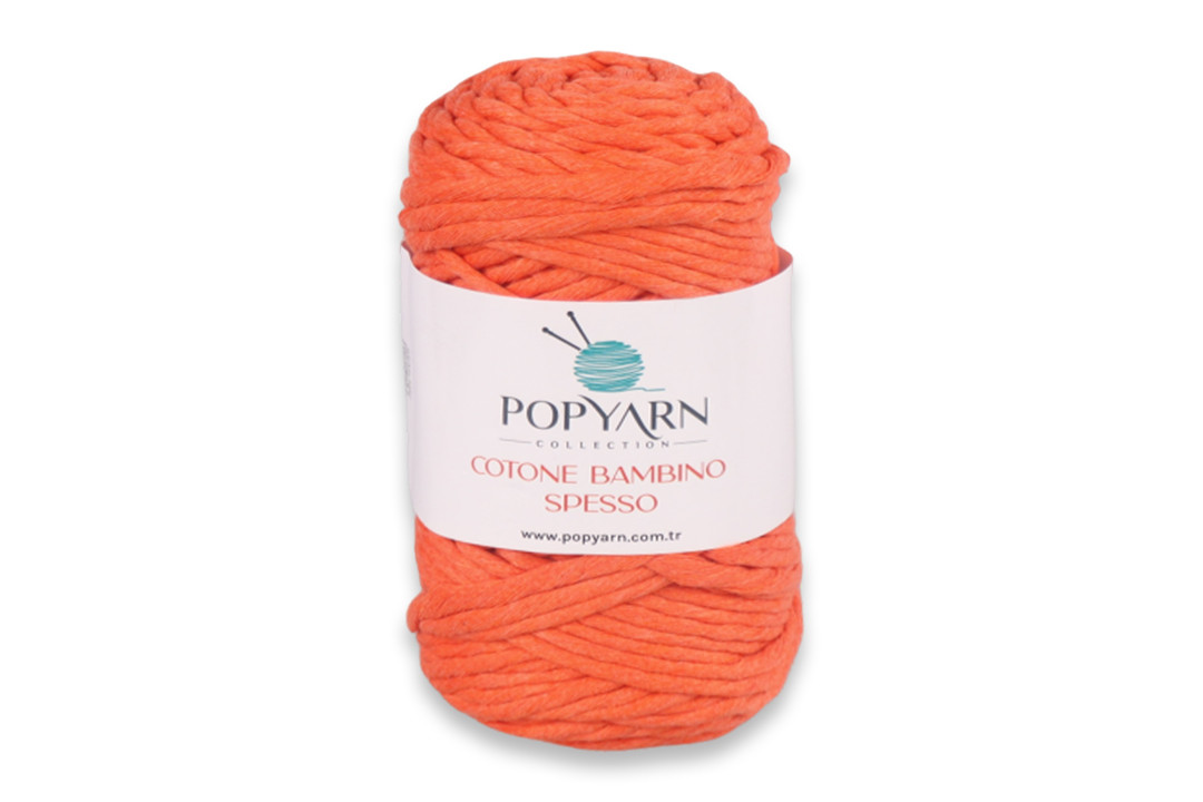 Popyarn Cotone Bambino Spesso, Мандарин №218