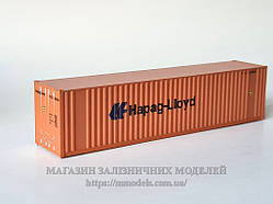 Масштабна модель контейнера 40 футовий "Hapag Lloyd", масштаб 1/87, H0  Пропонуємо новинку контейнер дуже високої як