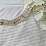 Крижма "Королівська В" Велюр жаккард, кулір 75*80 см Betis Молочний, фото 3