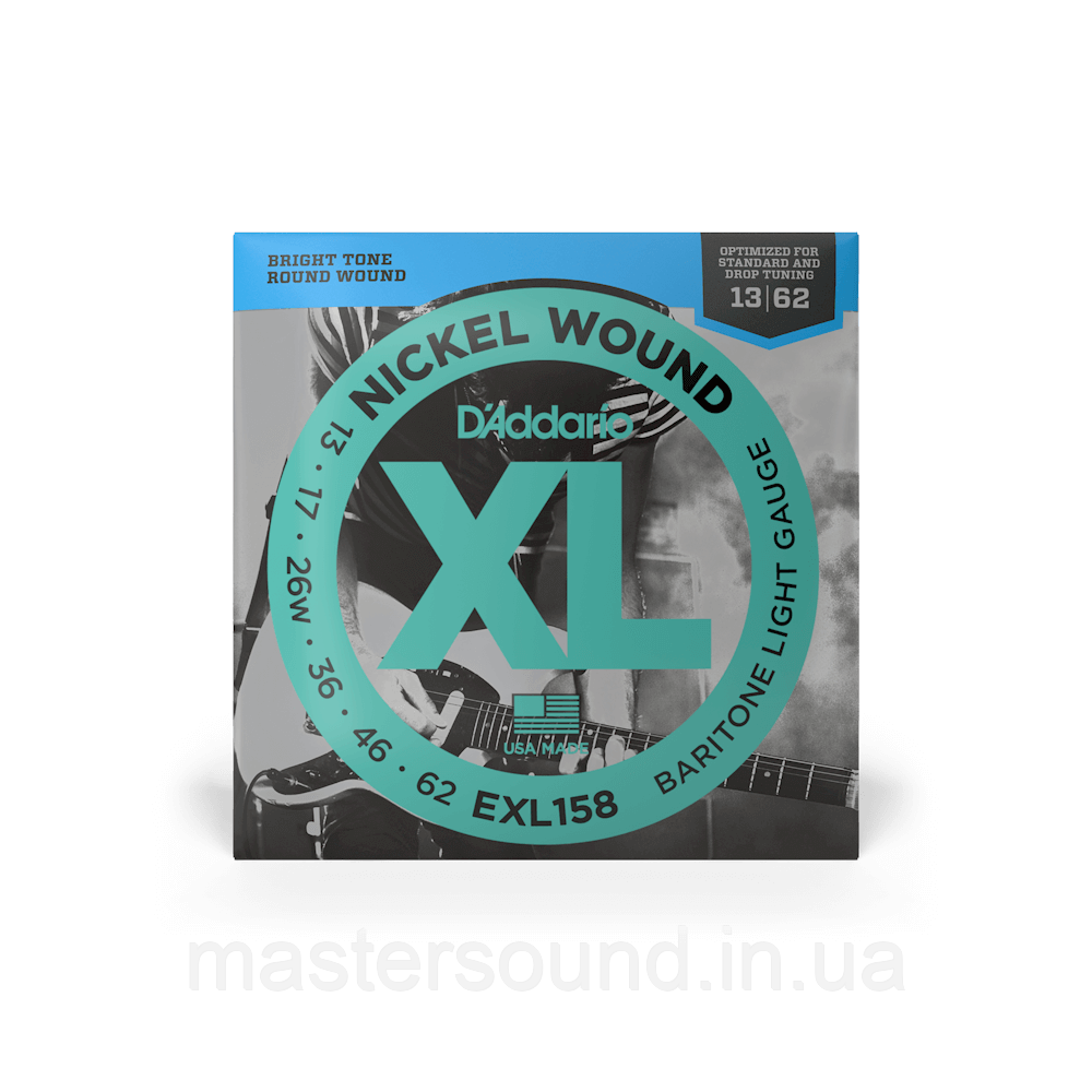 Струни D'addario EXL158 XL Nickel Wound Baritone Light (13-62), фото 1