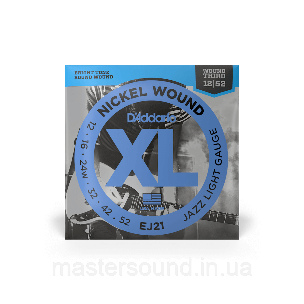 Струны D'addario EJ21 XL Nickel Wound Jazz Light (12-52), фото 1