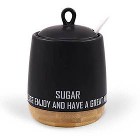 Цукорниця з ложкою керамічна "Eco style" Maestro MR-20029-09 — MegaLavka