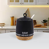 Цукорниця з ложкою керамічна "Eco style" Maestro MR-20029-09 — MegaLavka, фото 3