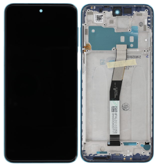 Дисплей (екран) для Xiaomi Redmi Note 9S/Note 9 Pro/Note 9 Pro Max, чорний, оригінал PRC з передньою панеллю
