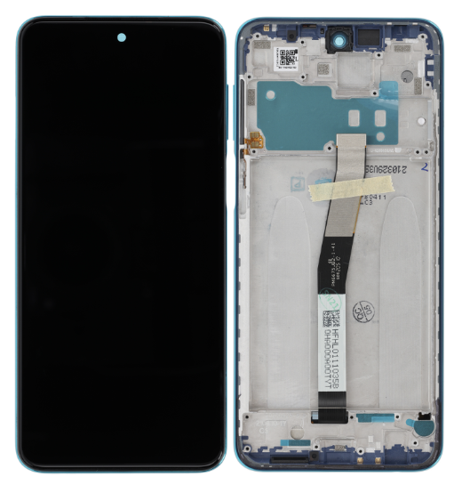 Дисплей (екран) для Xiaomi Redmi Note 9S/Note 9 Pro/Note 9 Pro Max, чорний, оригінал PRC з передньою панеллю