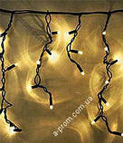 Світлодіодна гірлянда вулична "Штора-Бахрома" Premium 100ламп (LED) чорний/білий кабель (каучук), білий теплий, фото 2