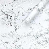 Вінілова наклейка плівка Білий Мармур Рулон 10х0,6 м Плівка для меблів