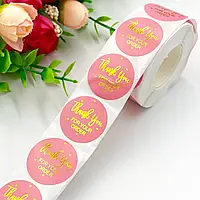 Наклейки в рулоні "Thank you for your order" Ø25 мм (500 шт)