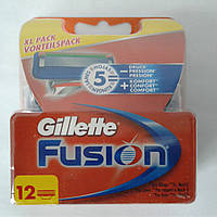 Кассеты для бритья мужские Gillette Fusion 12 шт. ( Картриджи, лезвия Жиллет Фьюжин Оригинал Германия)