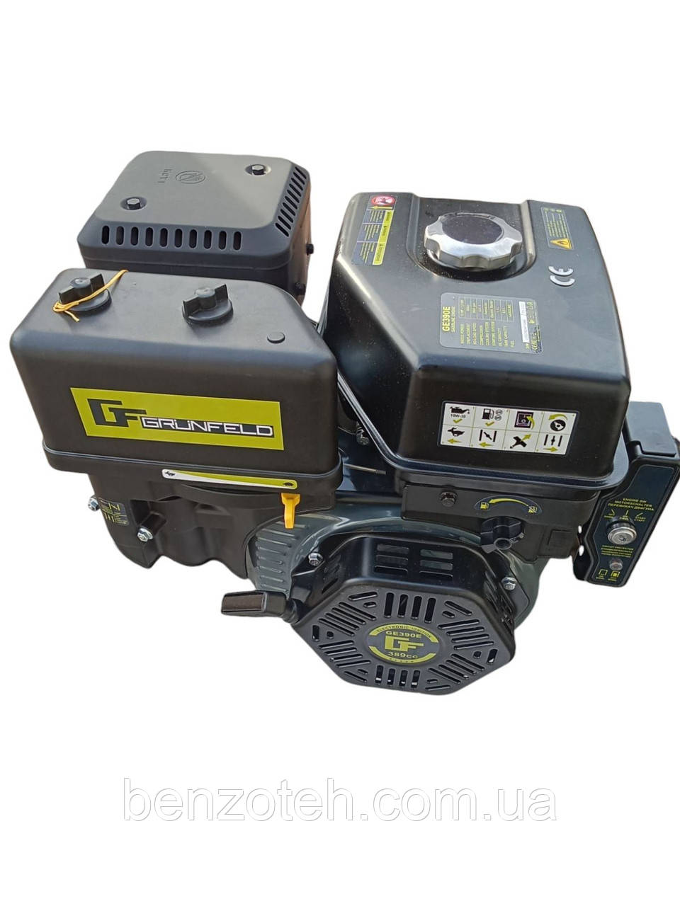 Двигун бензиновий GRUNFELD GE 390E (вал 25 мм., електростартер), фото 1
