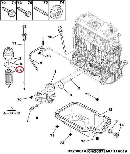 Масляний фільтр на Fiat Qubo, Peugeot Bipper, Citroen Nemo (2008-...) 1.4, 9467521180, 1109CK