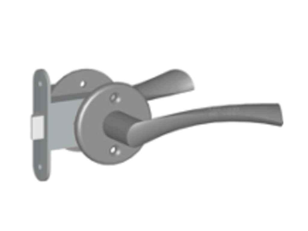 Клямка з ручкою для дверей ЗЩ-6 біла ТМ Тандем, фото 1