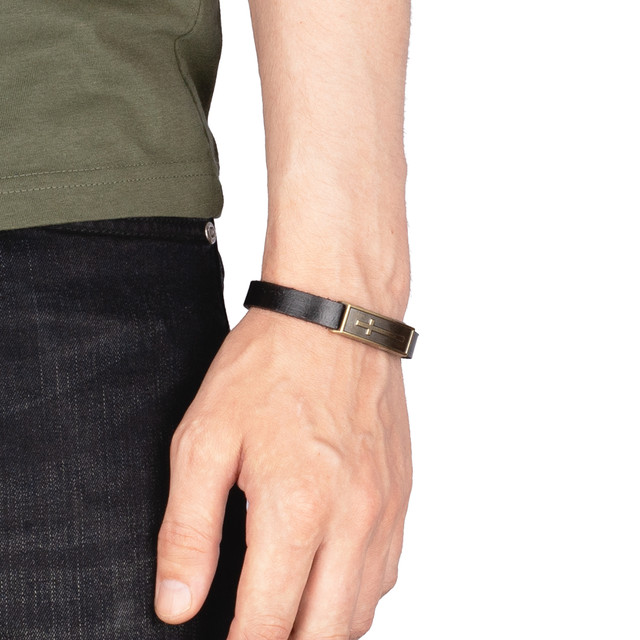 Браслет з хрестиком шкіряний чорний арт.00166 Браслет з хрестиком шкіряний чорний арт.00166