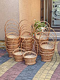 Кошик для квітів і подарунків з лози. Врт:3087, фото 2