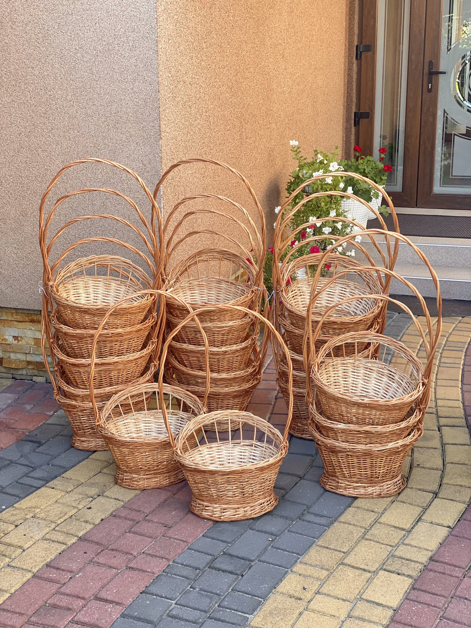 Кошик для квітів і подарунків з лози. Врт:3087, фото 1