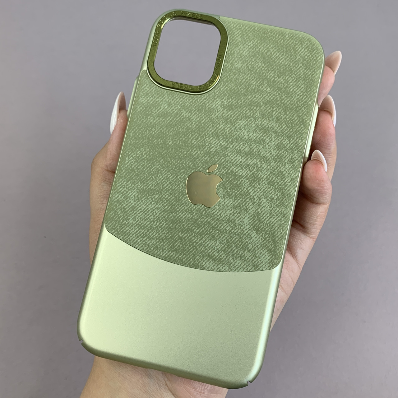 Чохол для Apple iPhone 11 джинсовий чохол з металевою рамкою на телефон айфон 11 салатовий o6u