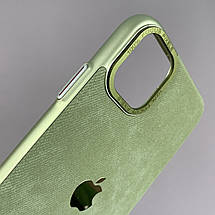 Чохол для Apple iPhone 11 джинсовий чохол з металевою рамкою на телефон айфон 11 салатовий o6u, фото 3