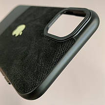 Чохол для Apple iPhone 11 джинсовий чохол з металевою рамкою на телефон айфон 11 чорний o6u, фото 5