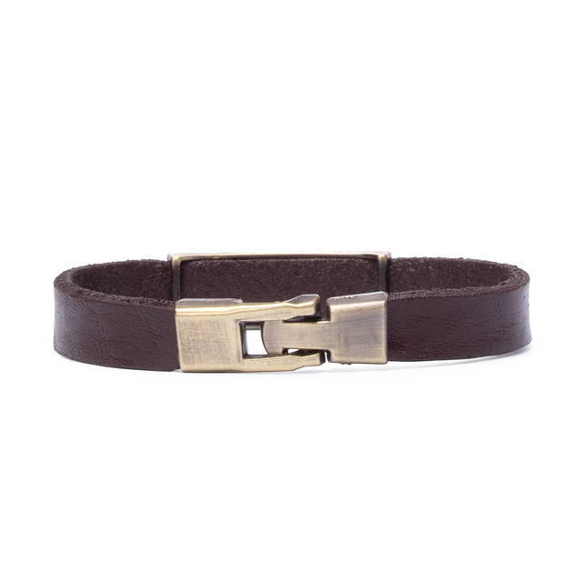 Браслет з хрестиком шкіряний коричневий арт.00170